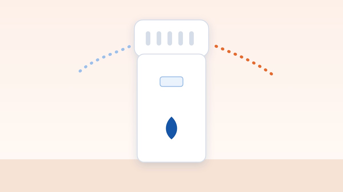 Illustration of a heat pump water heater pulling heat from the surrounding air